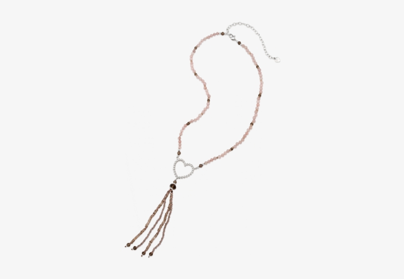 Beaded Heart Tassel Necklace - Chain, transparent png download