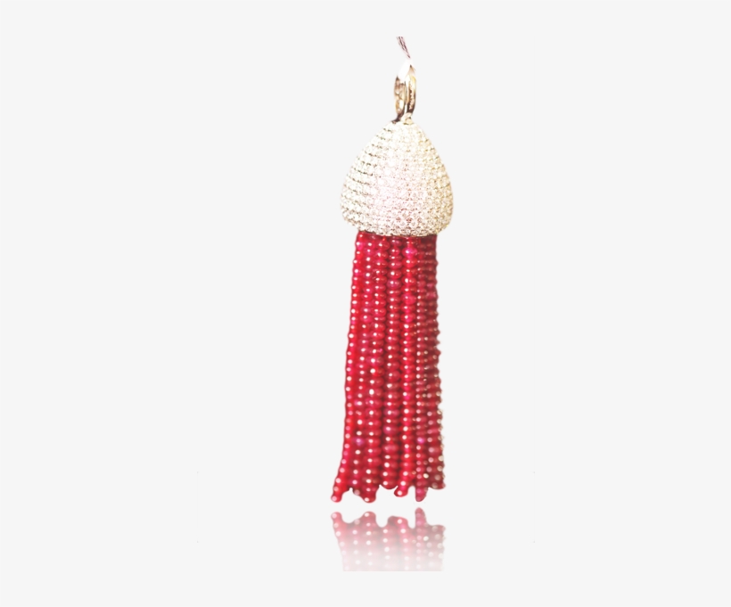 White Diamonds With Red Tassel Pendant - Pendant, transparent png download