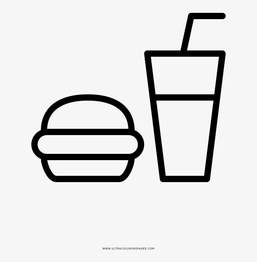 Fast Food Coloring Page - Desenhos Para Desenhar Comida, transparent png download