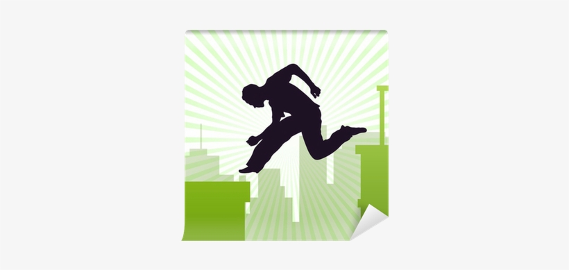 Guy Making Parkour In The City Vector Wall Mural • - Euclidean Vector, transparent png download
