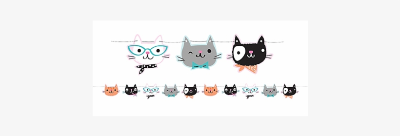 Purr-fect Cat Party Banner - Purr Fect Party Shaped Ribbon Banner, transparent png download
