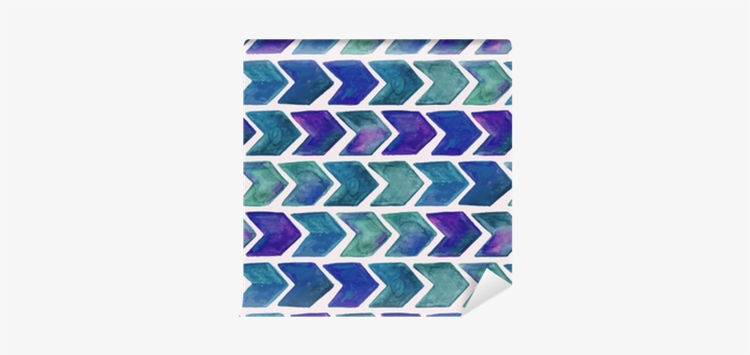 Vector Seamless Watercolor Geometric Pattern With Arrows - Marmont Hill 'falling Peacock' Framed Painting Print,, transparent png download