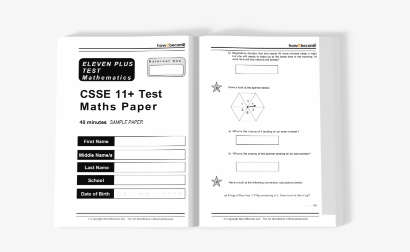 Csse 11 Free Familiarisation Practice Papers - Paper, transparent png download