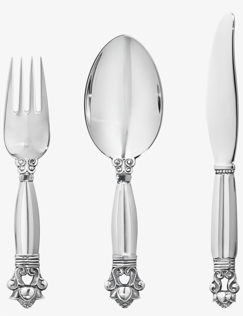 Georg Jensen Acorn Children's Cutlery Set, 3 Pcs., transparent png download
