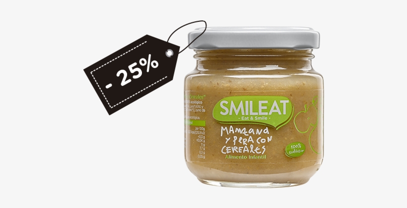Pera Manzana Cereales - Smileat Tarrito Manzana Y Pera 100% Ecológico 130g, transparent png download
