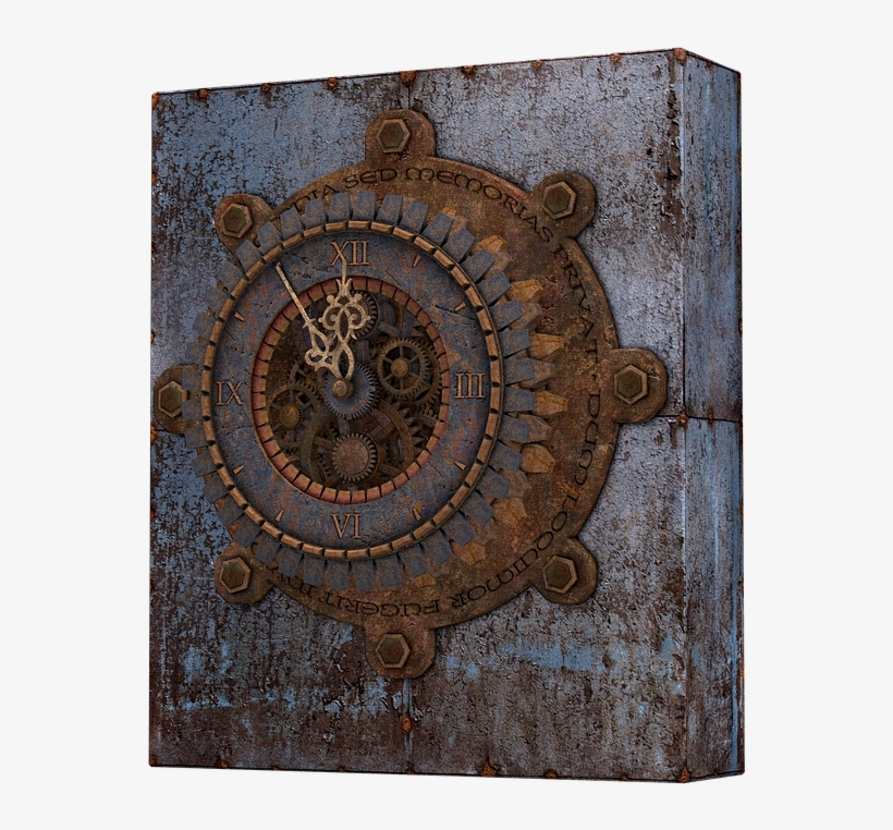 Canvas Print Steampunk Clock Old Clock Isolated Metal - Clock, transparent png download