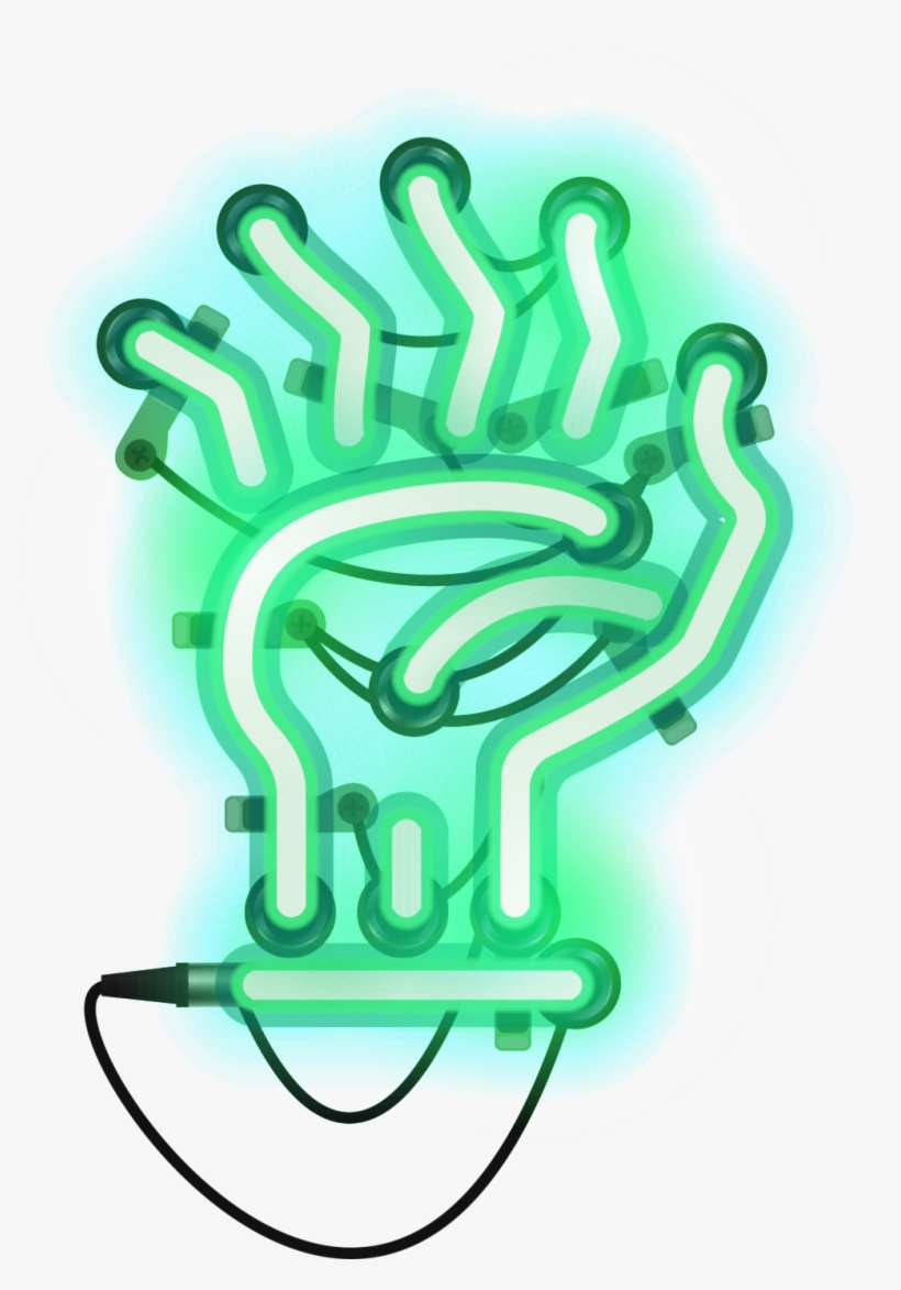 Mano Verde Acuarela Pintada A Mano Png Transparente - Lamp, transparent png download