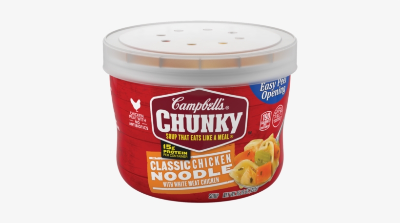 Classic Chicken Noodle Soup Microwavable Bowl - Chunky Soup, transparent png download