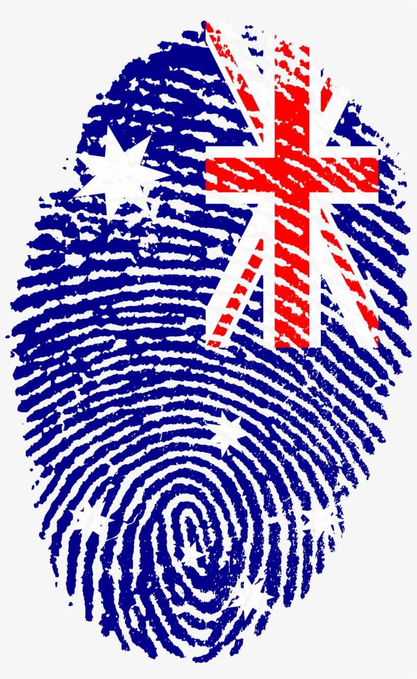 Australia Flag Fingerprint Country 653164 - Australia Flag Fingerprint, transparent png download