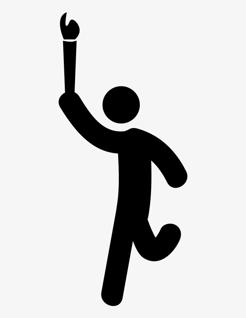 Man Running With Olympic Torch Comments, transparent png download