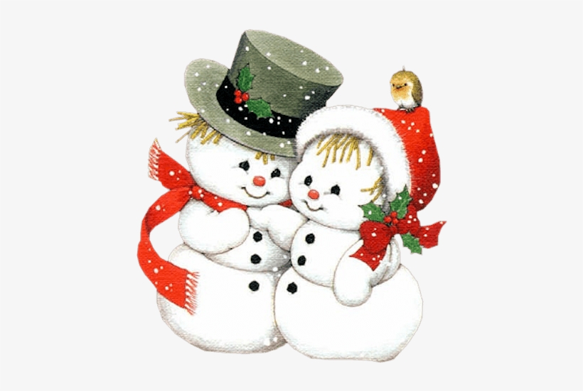 Muñecos De Nieve - Snowman Couple Clipart, transparent png download