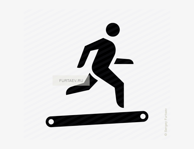 Vector Icon Of Running Male Person On Treadmill - Small Person Running, transparent png download