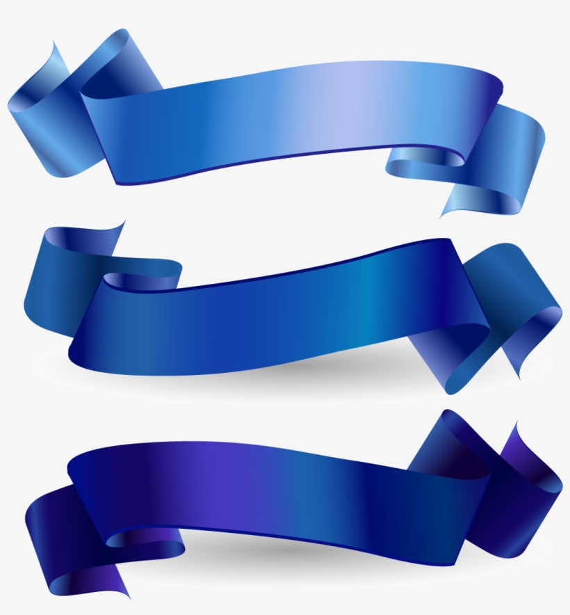 Image Free Library Awareness Blue Web Banner Download - Ribbon Vector Blue, transparent png download