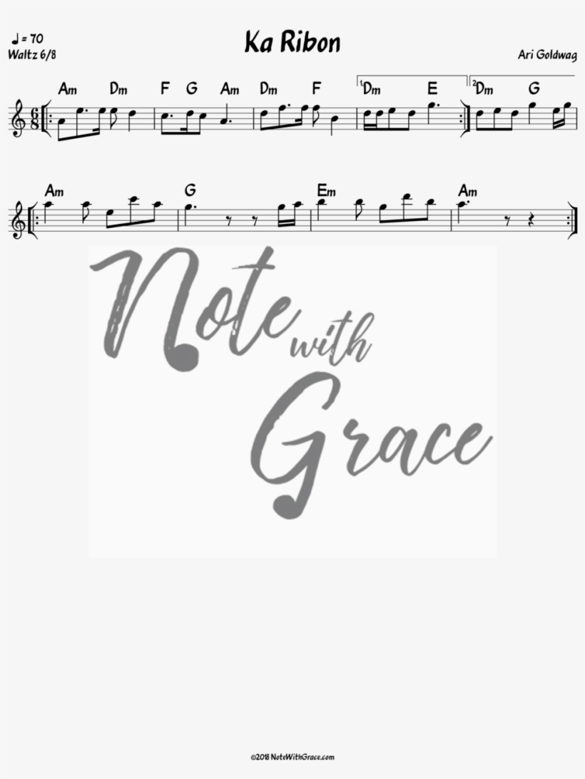 Ka Ribon Lead Sheet - Mbd Tzaakah Sheet Music, transparent png download
