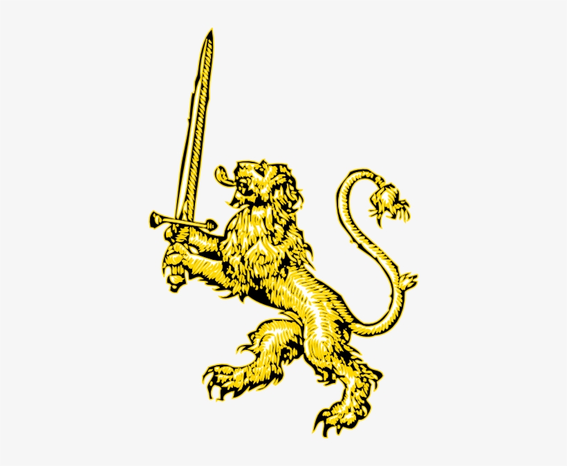 Yellow Lion With Sword Clip Art - Lion With A Sword, transparent png download