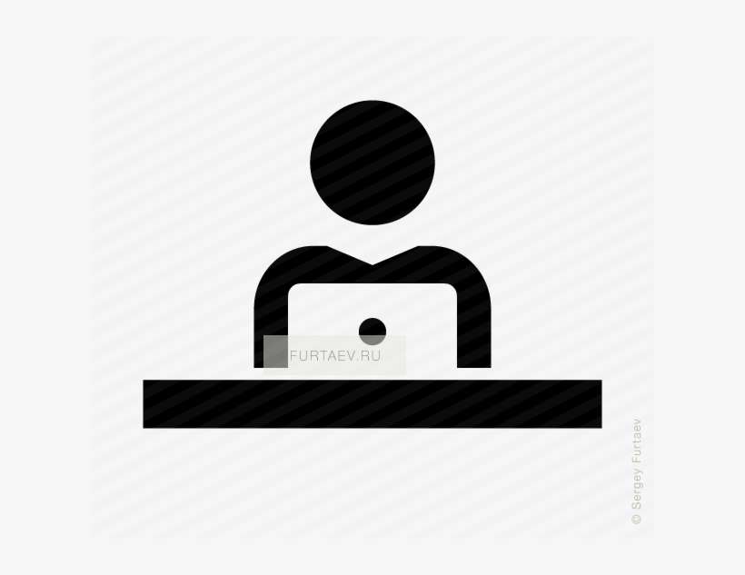 Vector Icon Of Male Person Working On Laptop Sitting - Icon, transparent png download