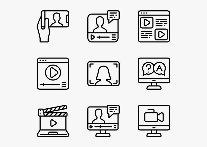 Video Blogging - White Icons Png, transparent png download