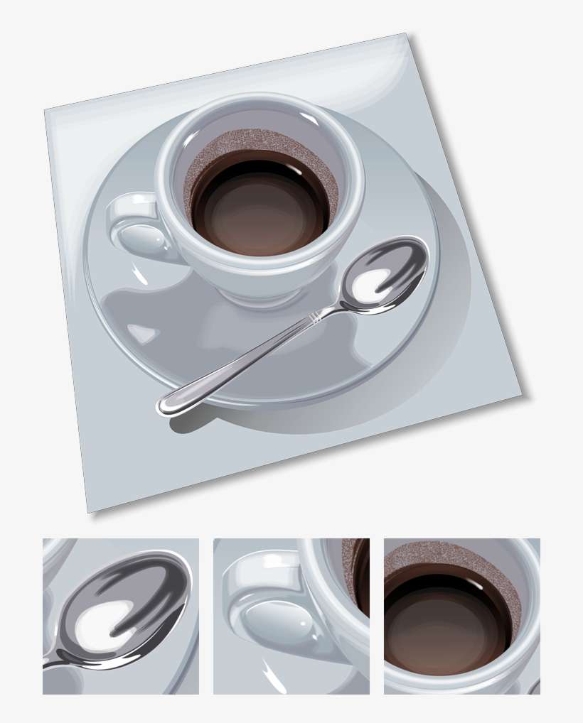 A Cup Of Coffee And A Spoon - Чашка Кофе Рисунки, transparent png download