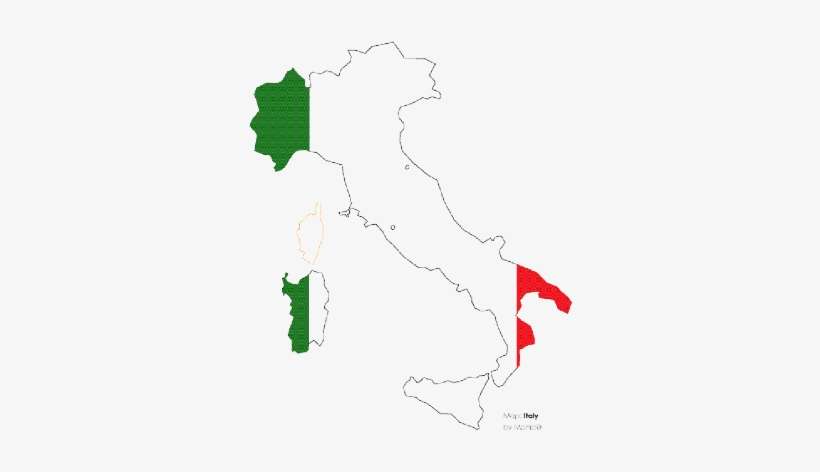 Italy Outline With Flag Svg Clip Arts 600 X 424 Px, transparent png download