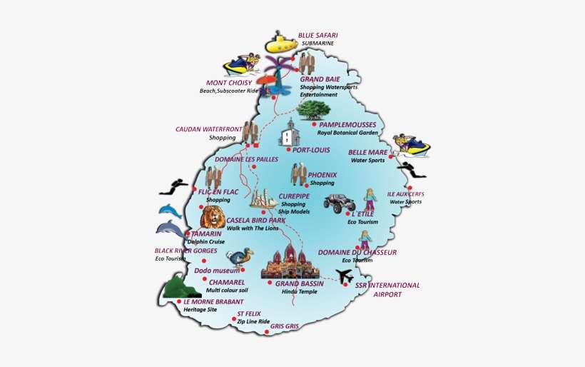 Experience Mauritius Original Map - Place To Visit In Mauritius, transparent png download