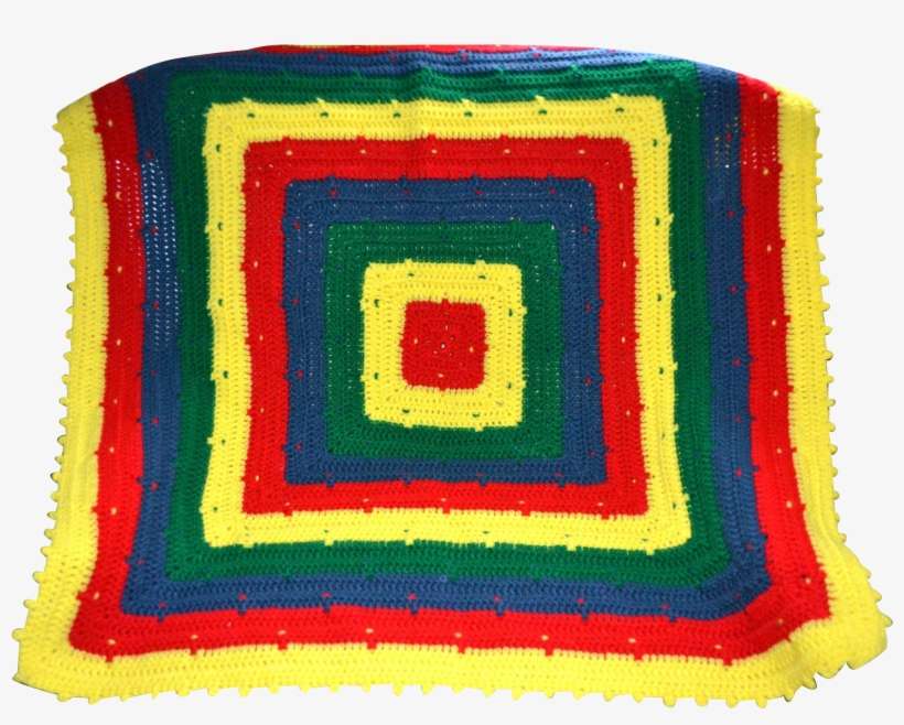 Primary Colors Red Yellow Blue Green Square Hand Crochet - Yellow, transparent png download
