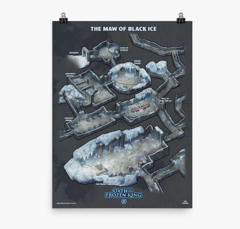 Maw Of Black Ice Isometric Map Poster - Maw Of The Ice Dragon, transparent png download