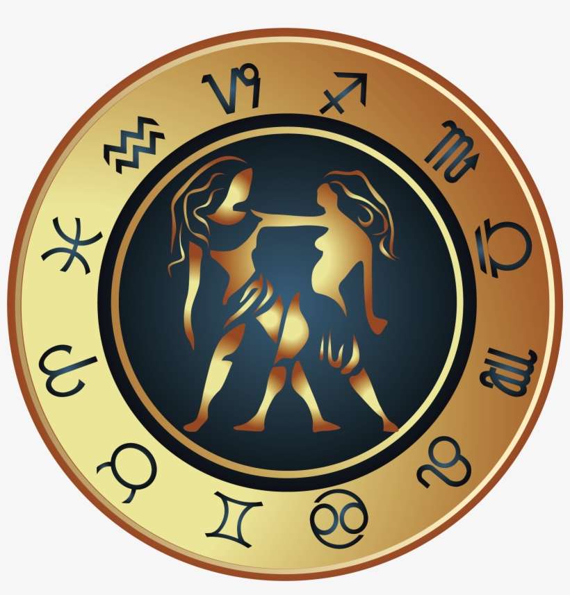 Gemini Vector Aries Horoscope Clip Art Stock - Png Metallic Horoscope Signs, transparent png download