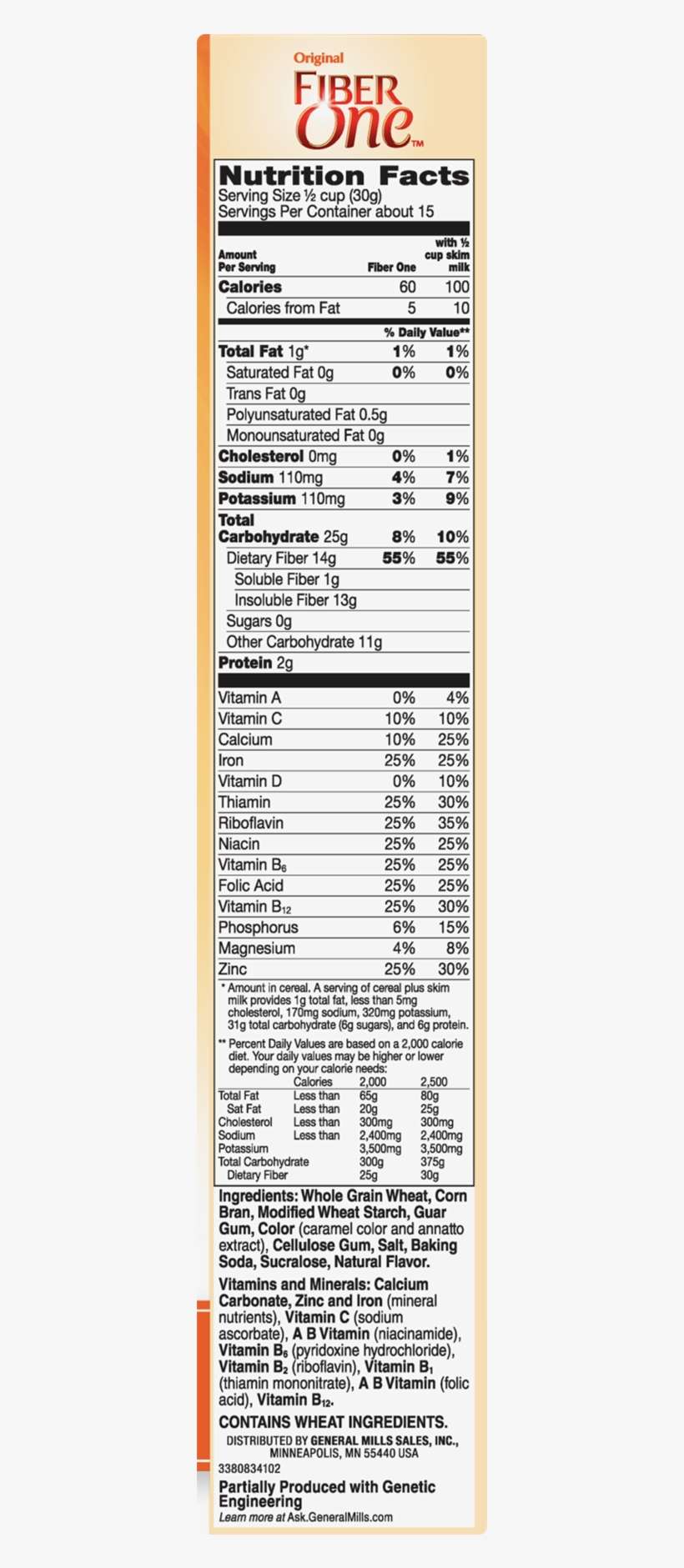 Download Fiber One Cereal, Original Bran, Whole Grain Cereal, - Golden ...