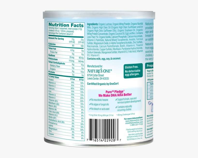 Baby's Only Organic® Dairy Whey Dha/ara Toddler Formula Baby's Only Organic Formula Nutrition