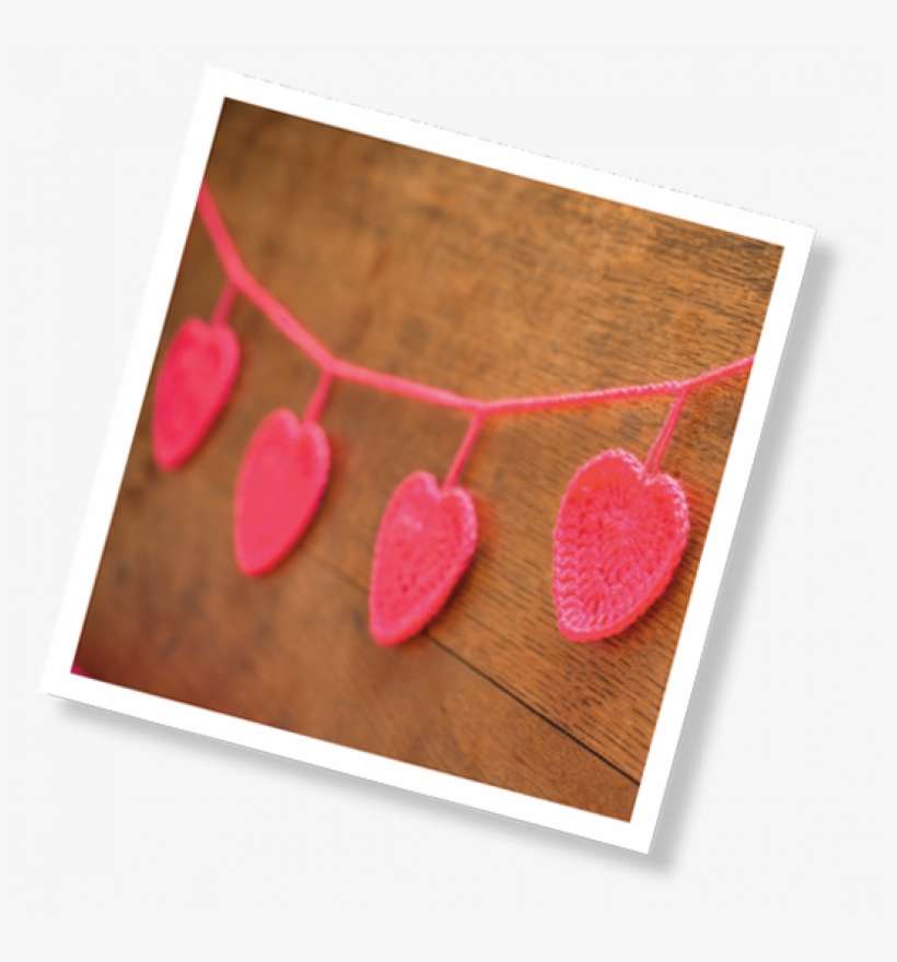 Free Crochet Heart Garland Pattern - Small Crochet Heart Pattern Free Uk, transparent png download
