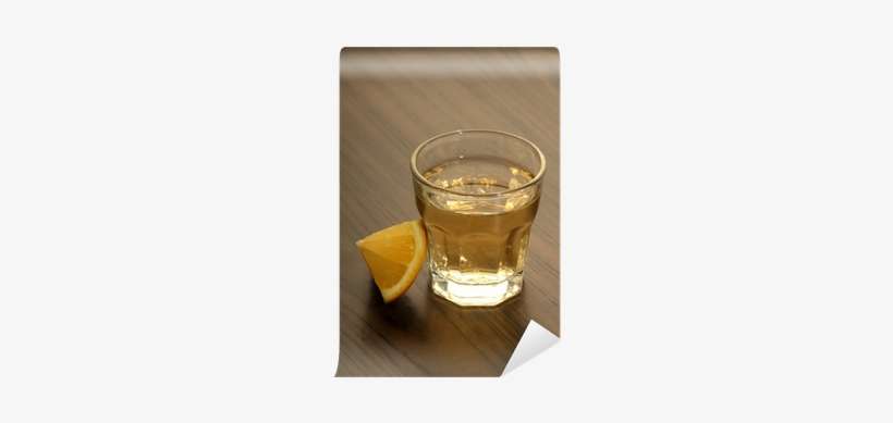 Tequila Shot With Lemon On A Wooden Table Wall Mural - Shooter, transparent png download