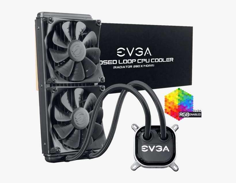 Evga 400 Hy Cl28 V1 Clc 280 Liquid / Water Cpu Cooler, - Evga Clc 280 Rgb, transparent png download