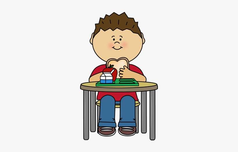 School Clipart My Cute Graphics - Boy Eating Lunch Clipart, transparent png download