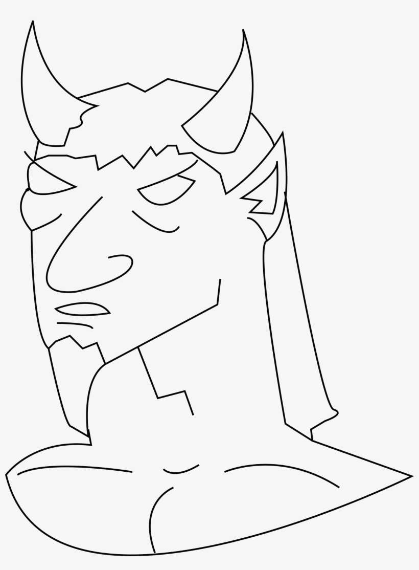Demon Portrait Contour - Line Art, transparent png download