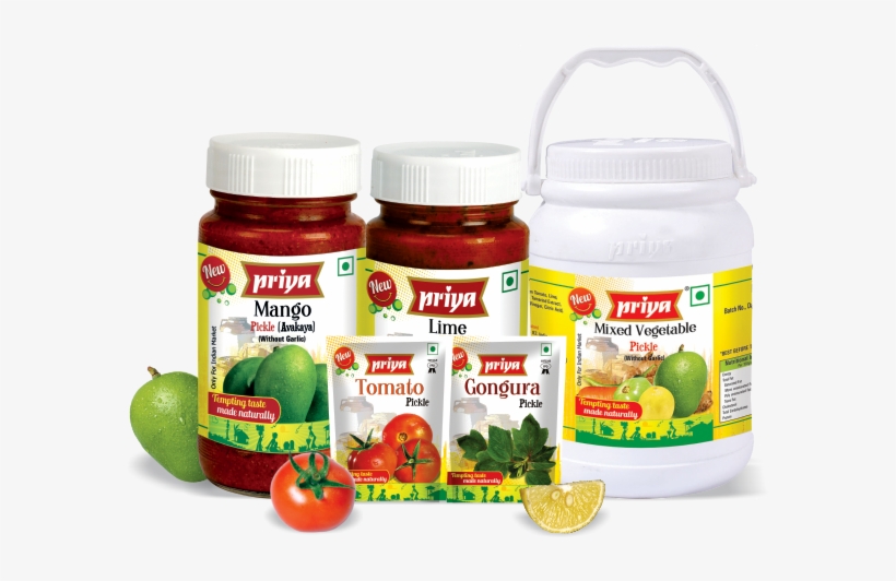 Priya Pickles - Priya Mixed Vegetable Pickle, 500g, transparent png download