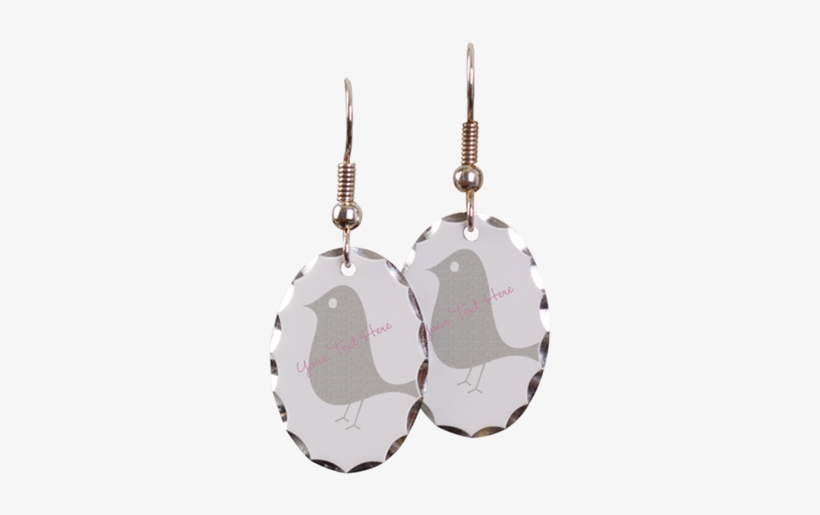 Cute Grey Bird Earrings Oval Charm - Afghan Hound Earring Oval Charm, transparent png download