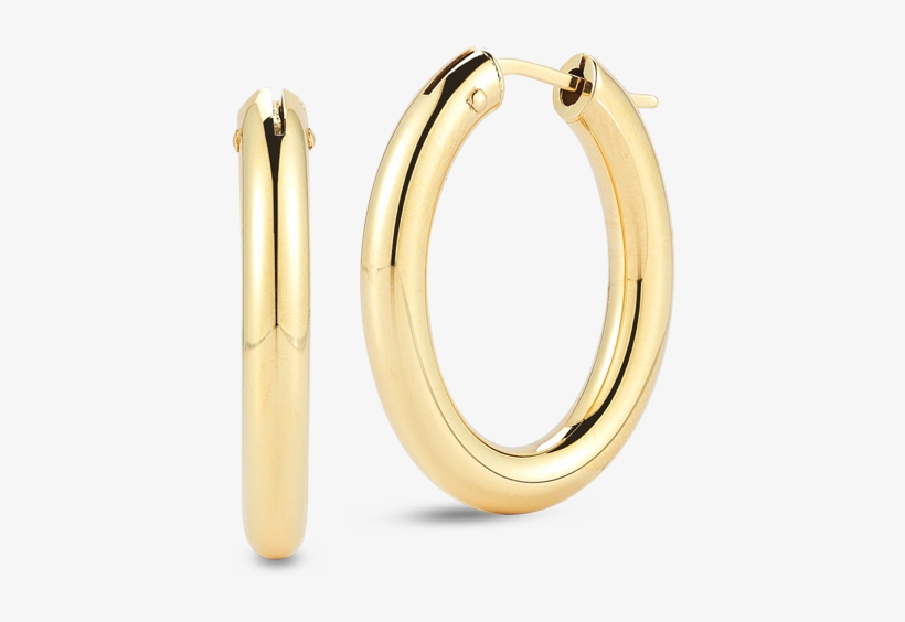 Roberto Coin Perfect Gold Hoops™ 18k Yellow Gold - Body Jewelry, transparent png download