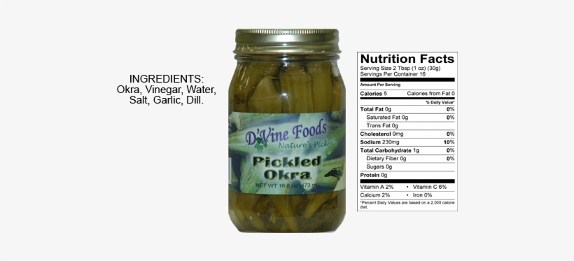 Pickled Okra - Pickled Asparagus Nutrition Facts, transparent png download