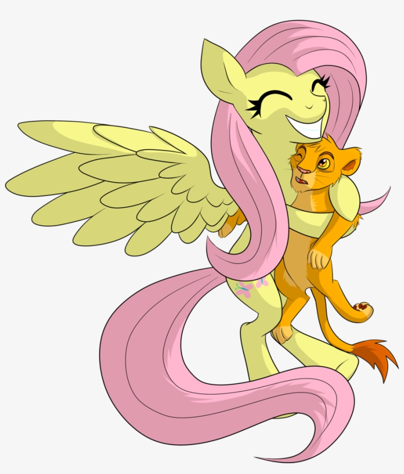 Xonxt, Crossover, Disney, Fluttershy, Hug, Lion, Safe, - Fluttershy Lion, transparent png download