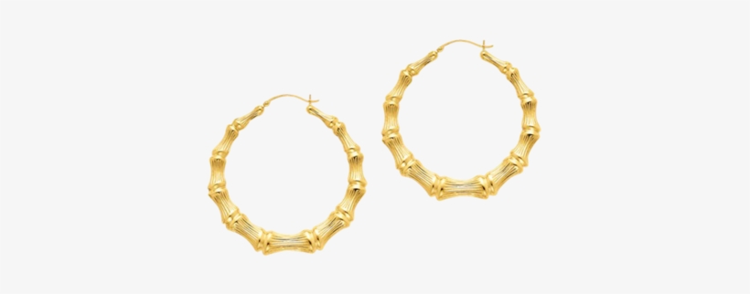 Bamboo Hoops Clipart Freeuse Download - Giant Sized Bamboo 14k Hoop Earrings In Yellow Gold, transparent png download