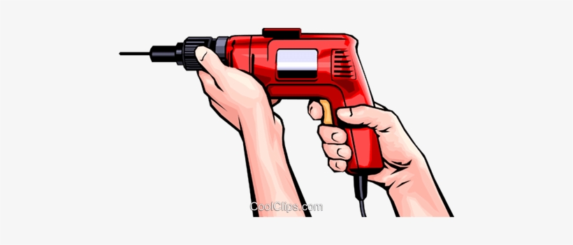 Hands With Electric Drill Royalty Free Vector Clip - Drill, transparent png download