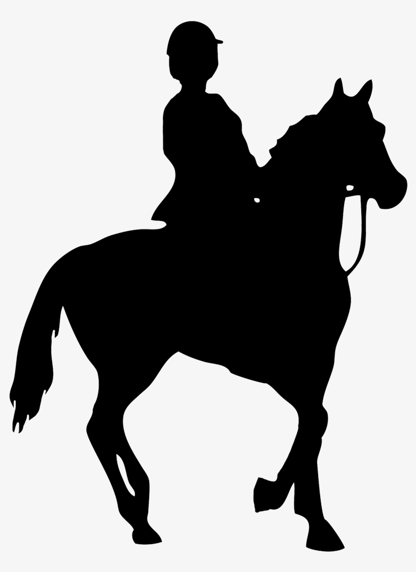 Silhouette Of Foal - Horse And Rider Silhouette Png, transparent png download
