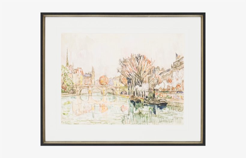 The Pont Neuf, Paris - Paul Signac Canvas Wall Art - The Pont Neuf, Paris, transparent png download