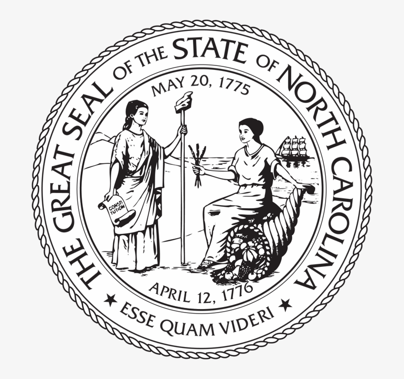 Final Nc Seal Black - North Carolina Seal Png, transparent png download