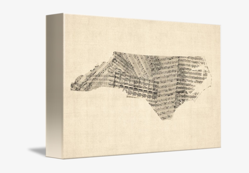 Old Sheet Music Map Of North Carolina By Michael Tompsett - Art Print: Tompsett's Old Sheet Music Map, transparent png download