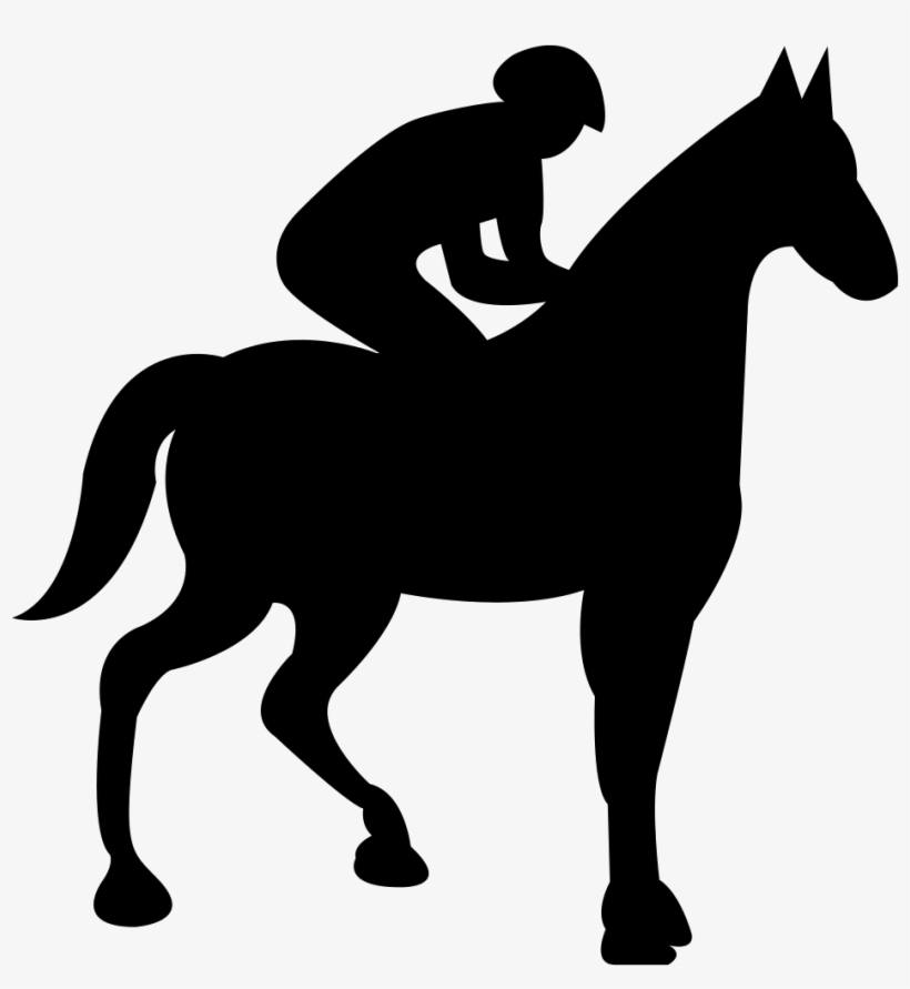 Horse With Jockey Black Silhouette Comments - Silueta De Un Caballo Con Jinete, transparent png download