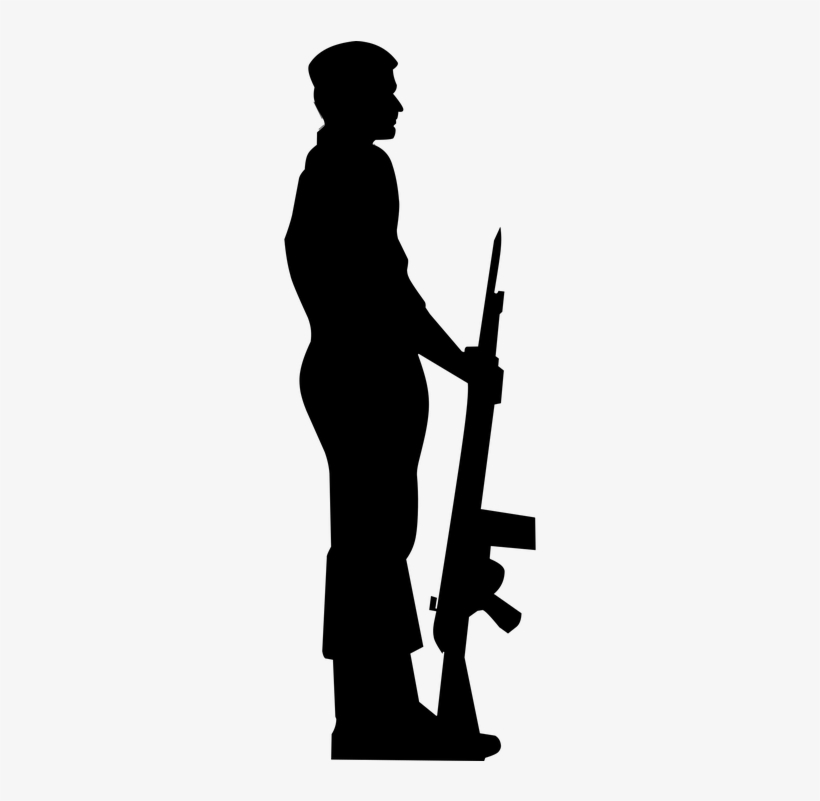 Soldier Silhouette - Silhouette Soldier, transparent png download