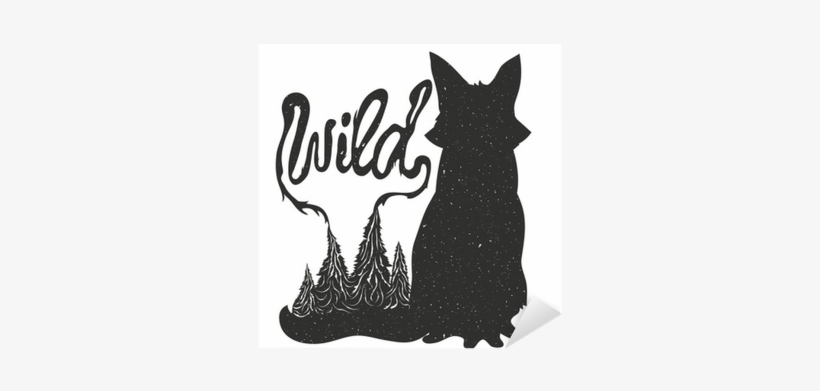 Sitting Fox Silhouette - Fox Silhouette Sitting, transparent png download