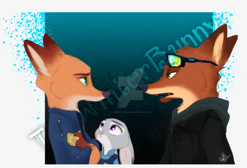 Nick Having A Pretty Intense Chat With Ptsvengeance's - Zootopia Judy Nick Couple, transparent png download