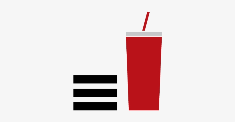 Hamburger Menu And Soda - Hamburger Button, transparent png download